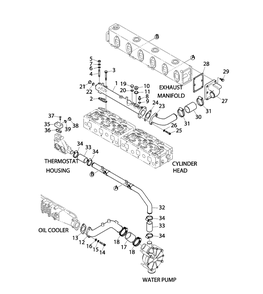 Engine Group - Cooling Water Pipe Diagram and Parts List for 080087-00  Briggs and Stratton Generator